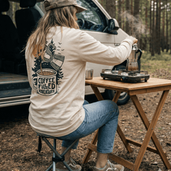 Organic "Coffee Filled Adventure" Long Sleeve Tee