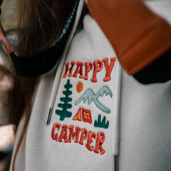Organic Embroidered "Happy Camper" Hoodie