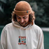 Organic Embroidered "Happy Camper" Hoodie