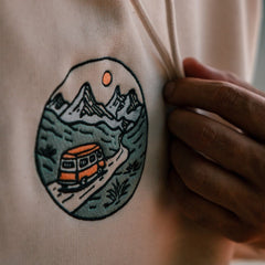 Organic Embroidered "Wander Van" Hoodie