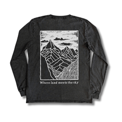 Stone Washed "Land Meets Sky" Long-sleeve Tee