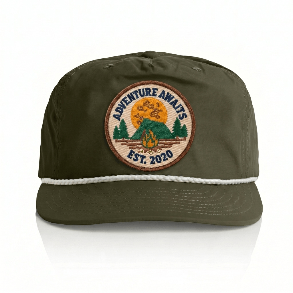 "Adventure Awaits" Cap - Olive Green