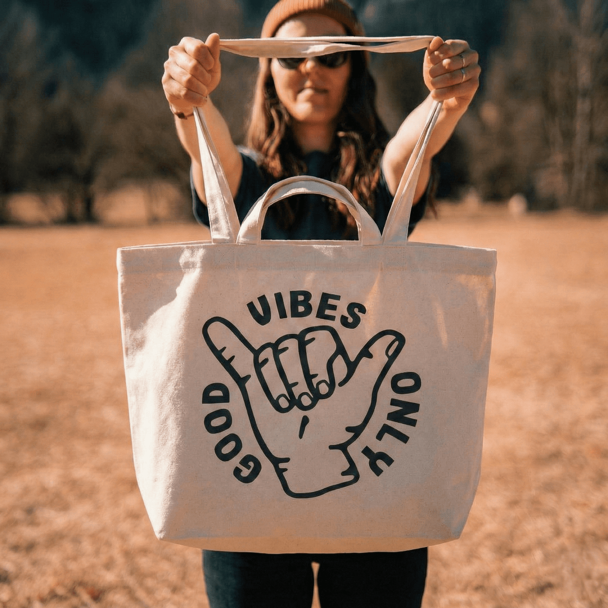 Organic "Good Vibes Only" Tote Bag