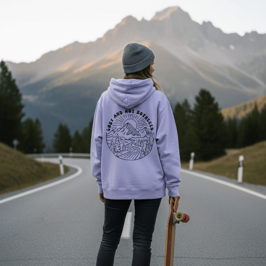 Lavender "Lost and not Bothered" Hoodie