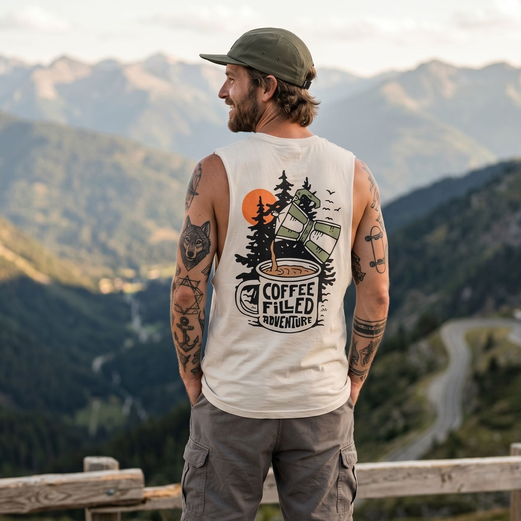 Organic "Coffee Filled Adventure" Tank Top