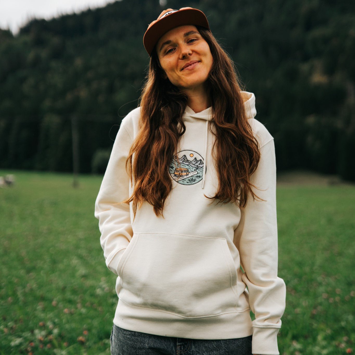 Organic Embroidered  "Wander Van" Hoodie