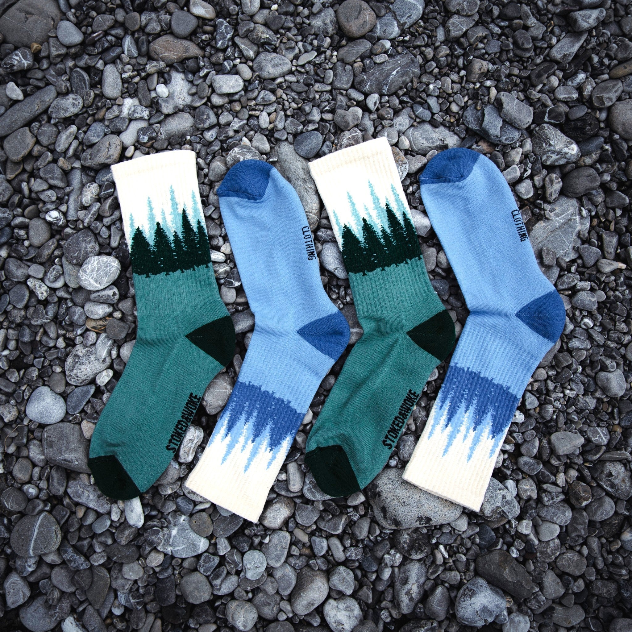 Organic "Forest Stride" Socks - Blue