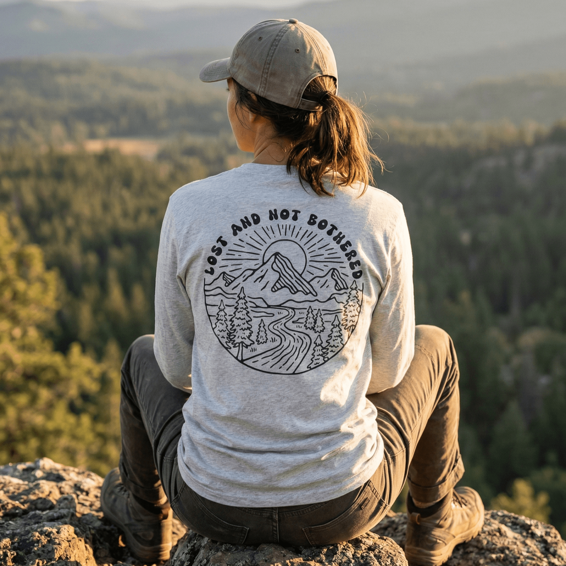 Organic "Lost and not Bothered" Long Sleeve Tee
