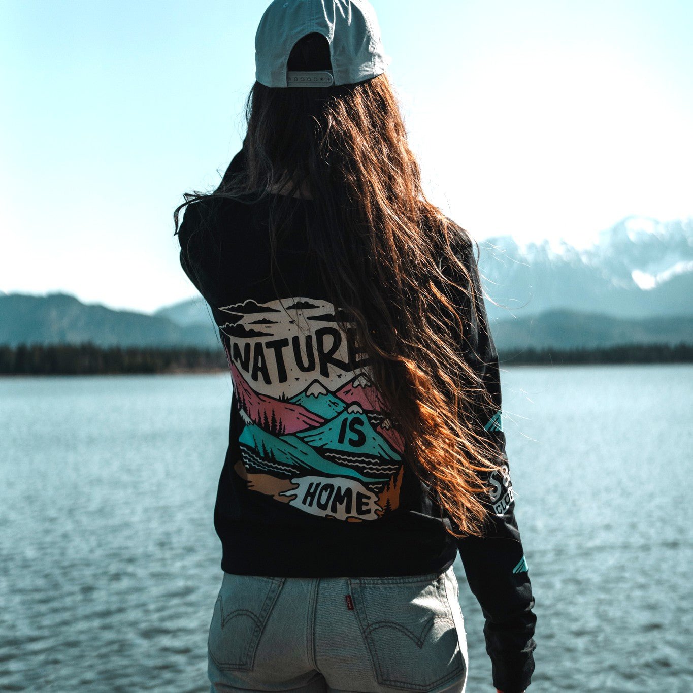 Organic "Nature Is Home" Long Sleeve Tee