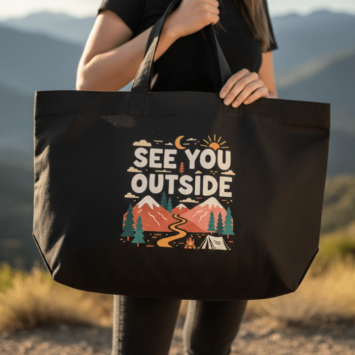 Organic "See you Outside" Tote Bag