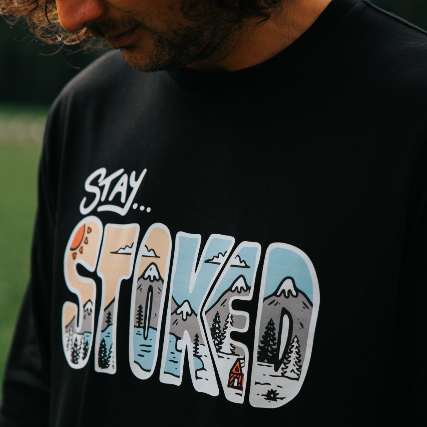 Organic "Stay Stoked" Long Sleeve Tee
