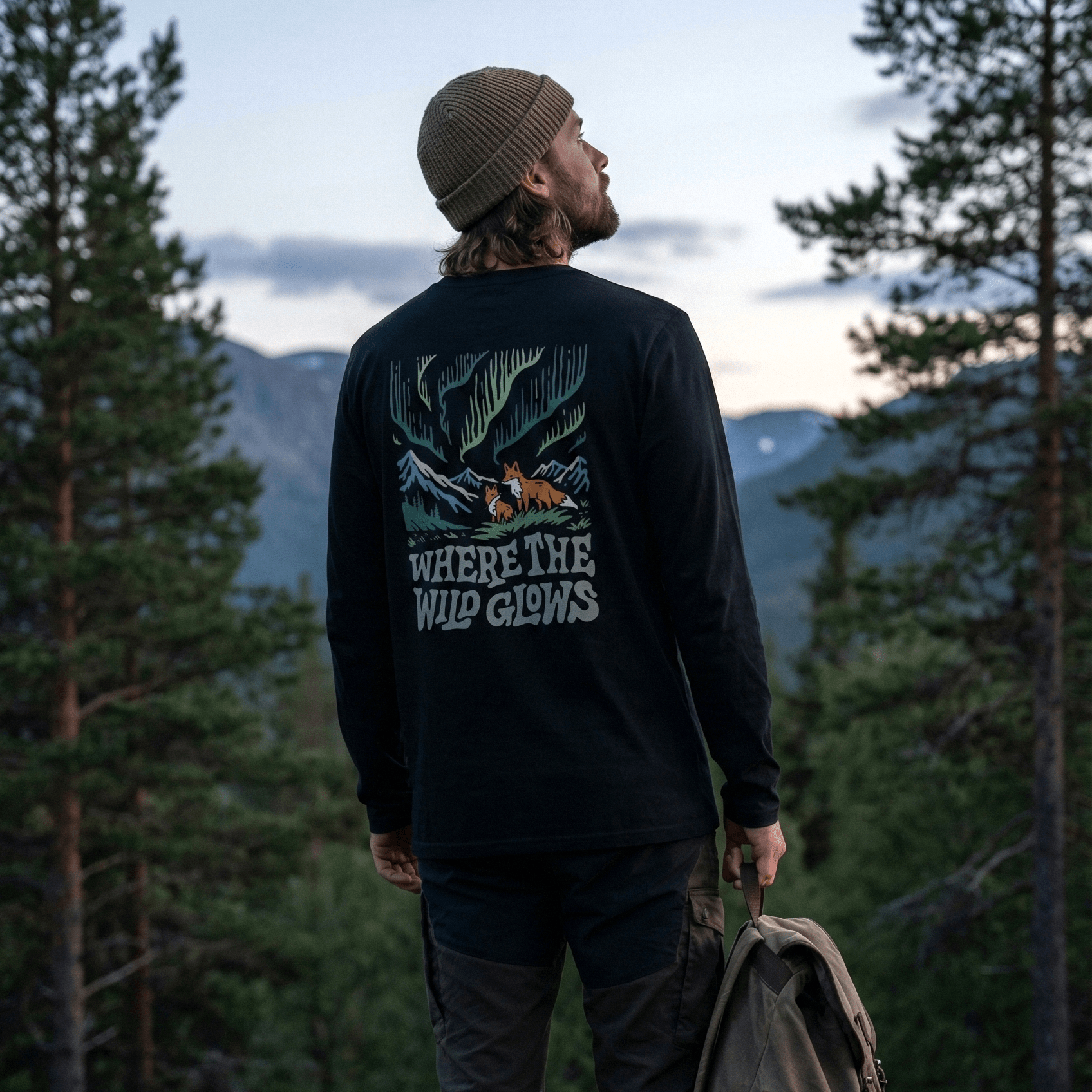 Organic "Where The Wild Glows" Long Sleeve Tee