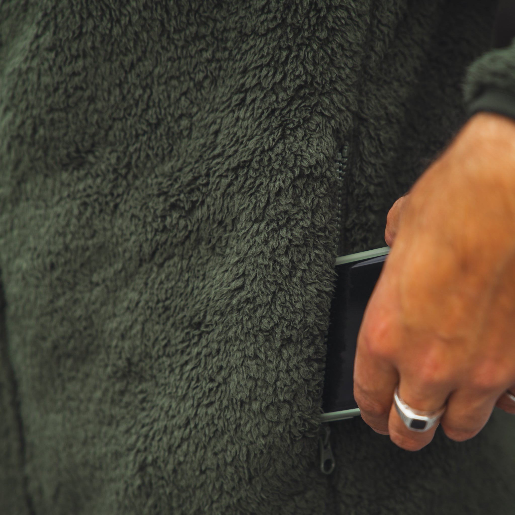 Recycled Fluffy Fleece - Forest Green