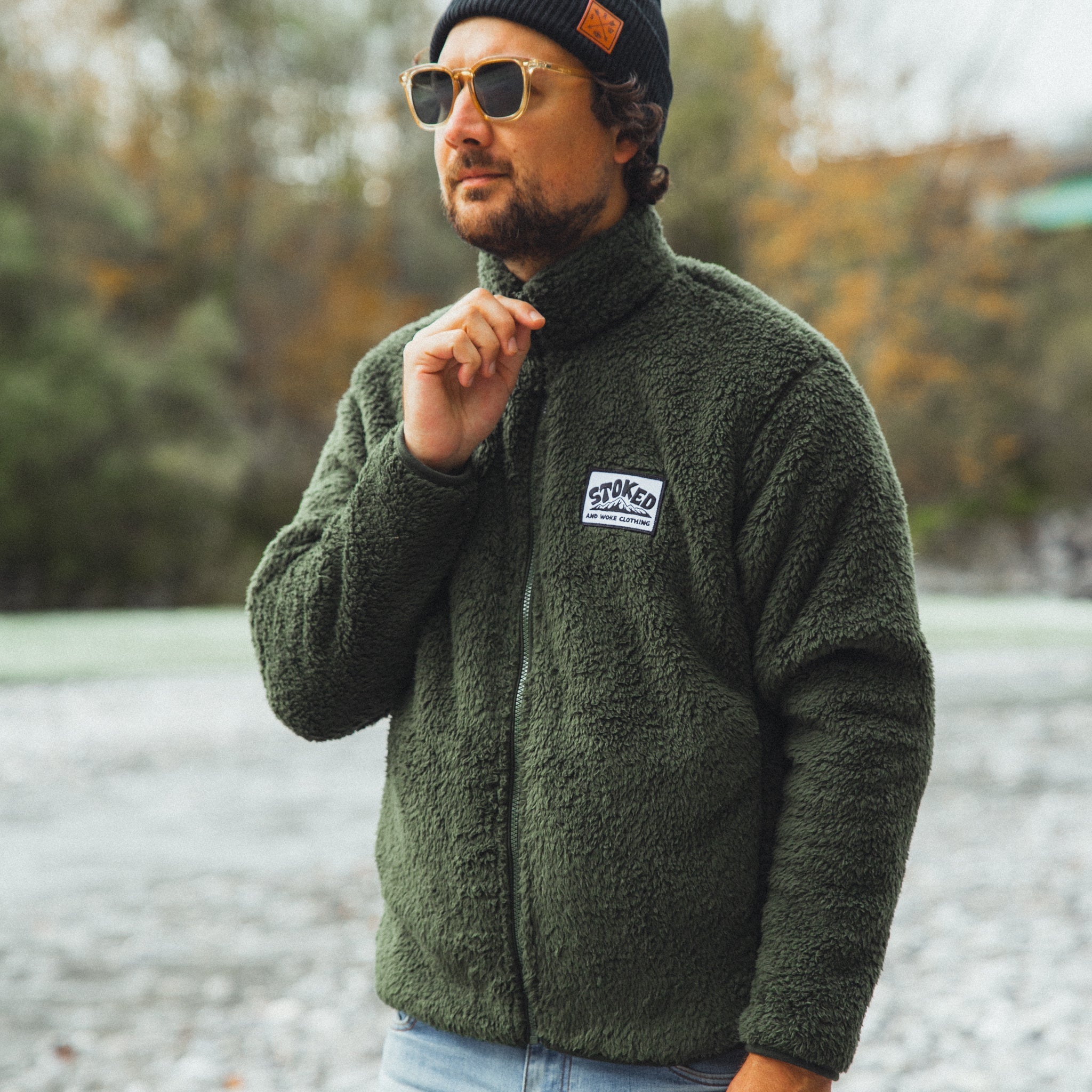 Recycled Fluffy Fleece - Forest Green
