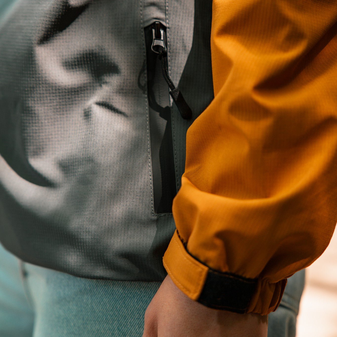 Recycled "Nomad" Travelers Jacket - Mustard / Charcoal
