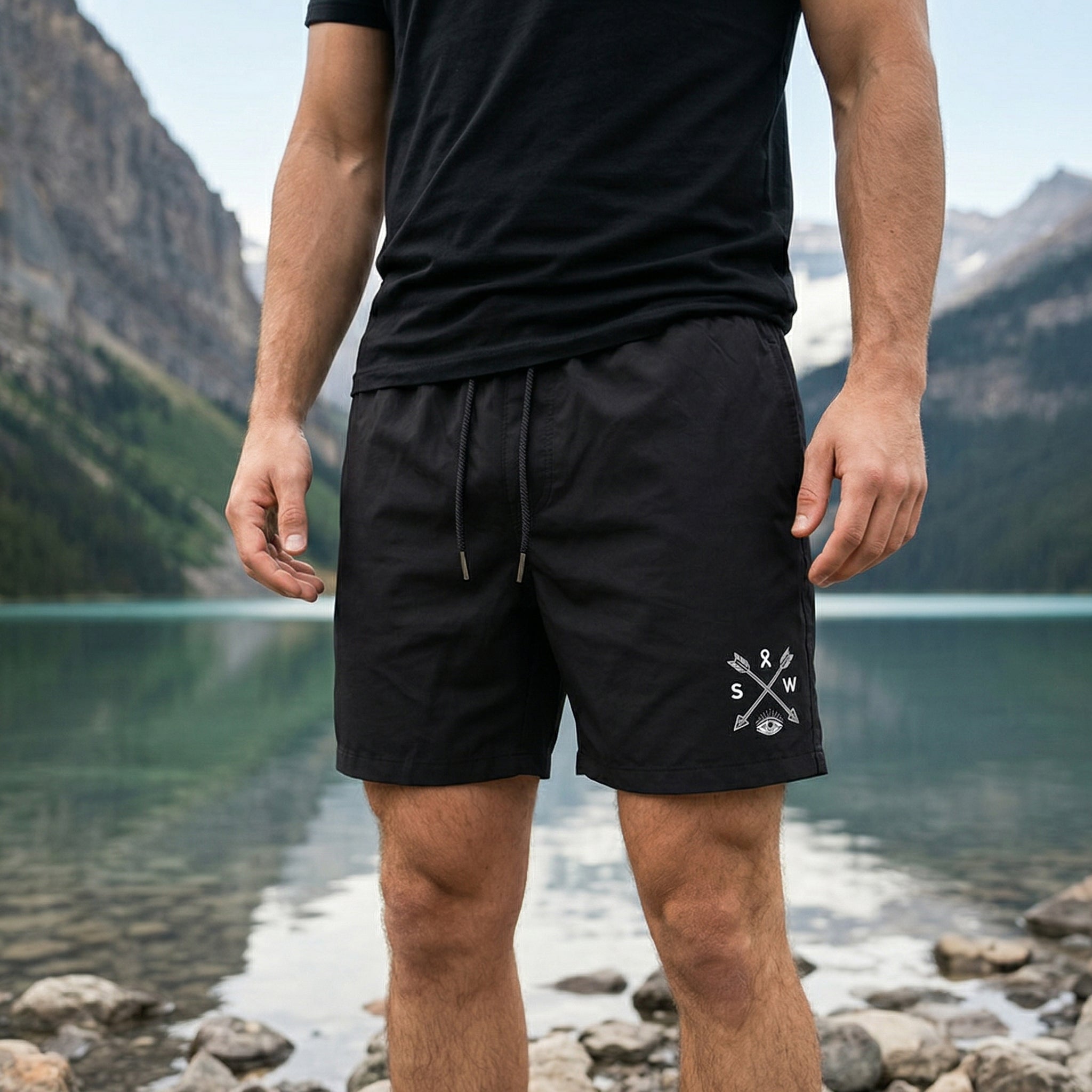 Recycled "Sun Chaser" Shorts - Black