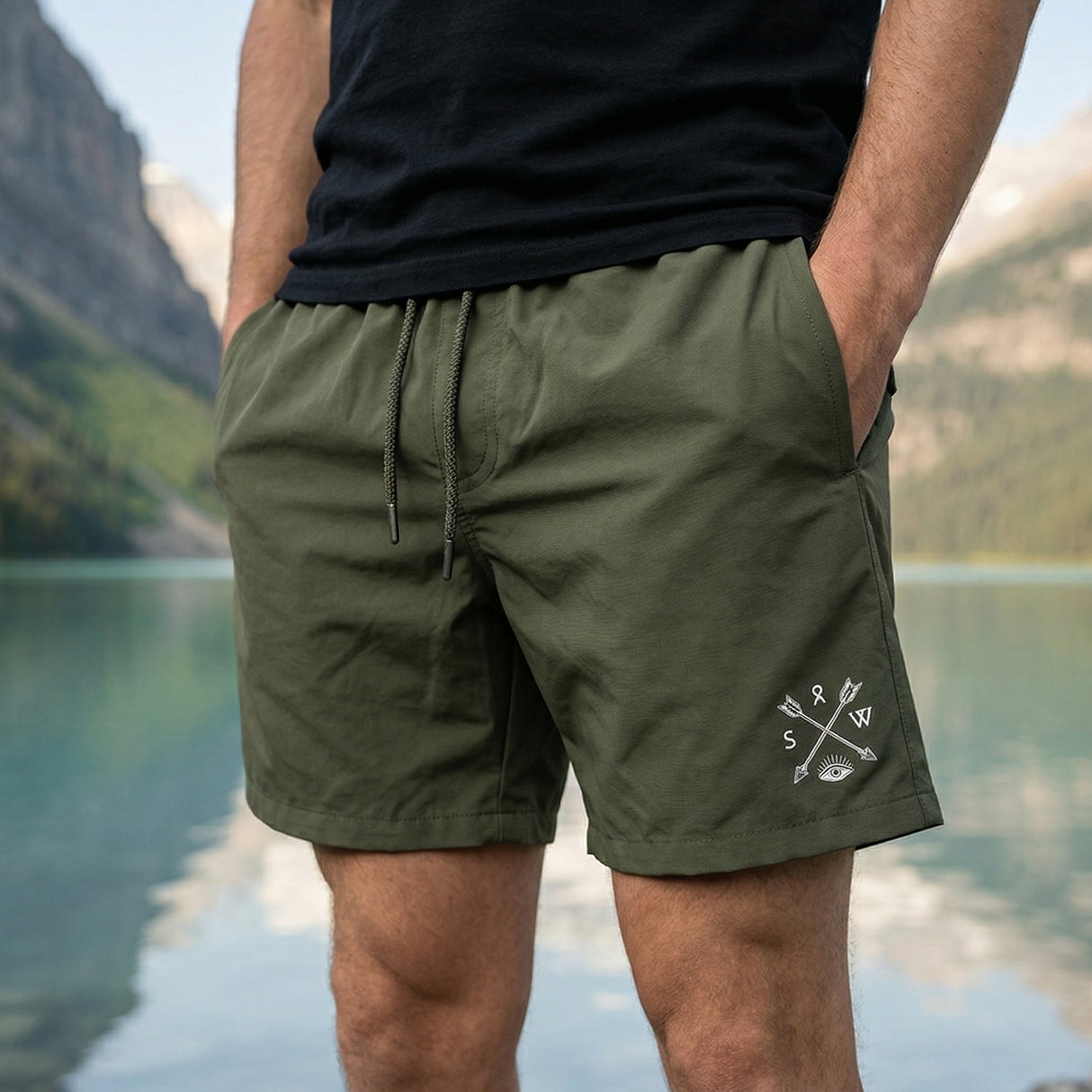 Recycled "Sun Chaser" Shorts - Olive Green