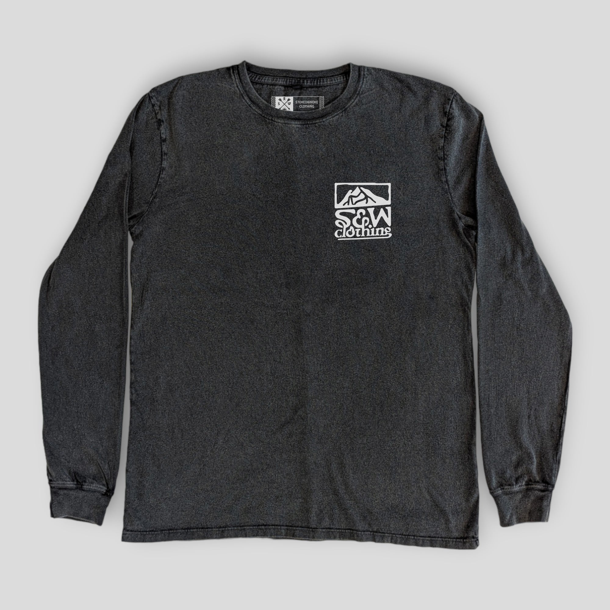 Stone Washed "Land Meets Sky" Long-sleeve Tee